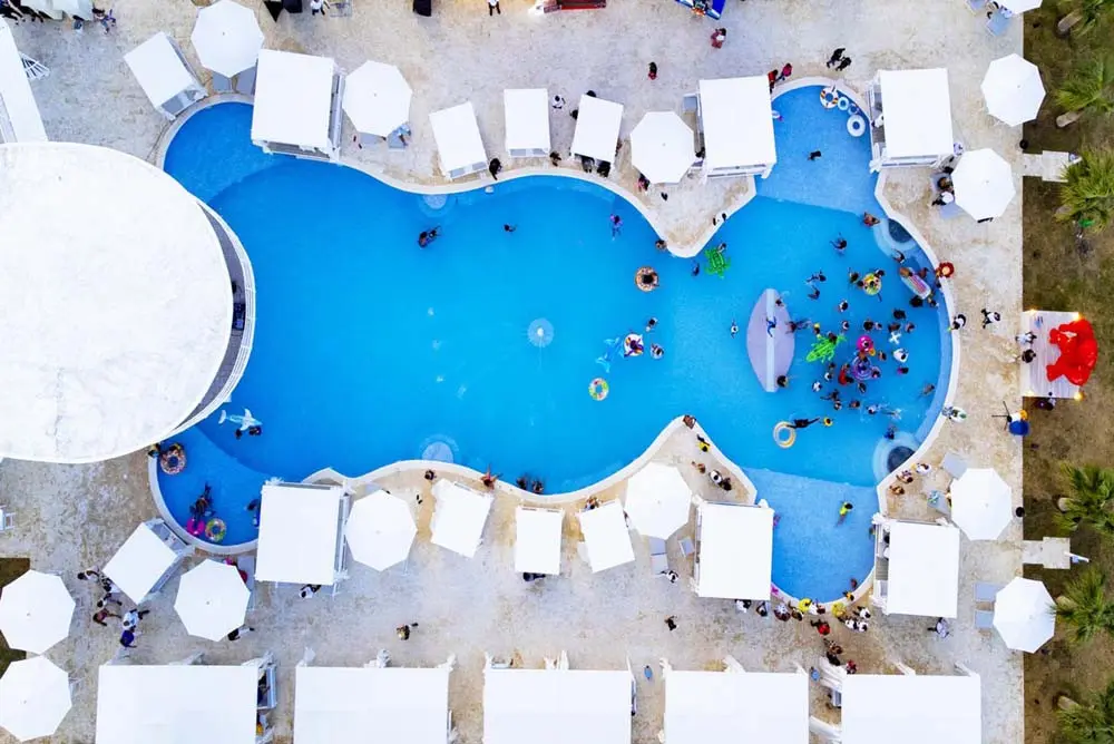 Monkey-shaped pool at Monkey Club in Playa Palmera